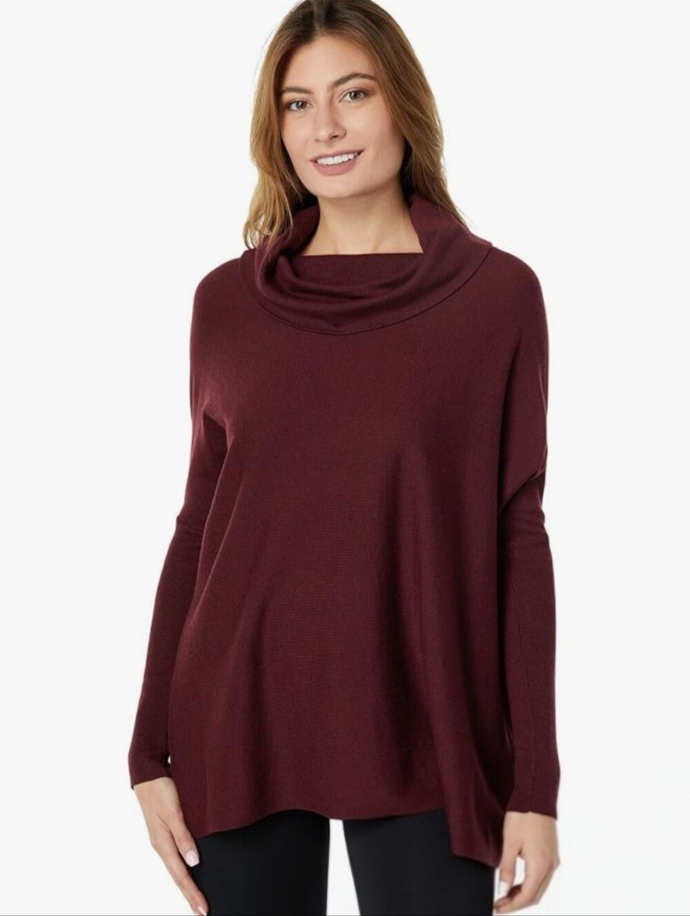 Smartwool Edgewood Poncho Sweater Women's sz M - Runs large NWT Black Cherry